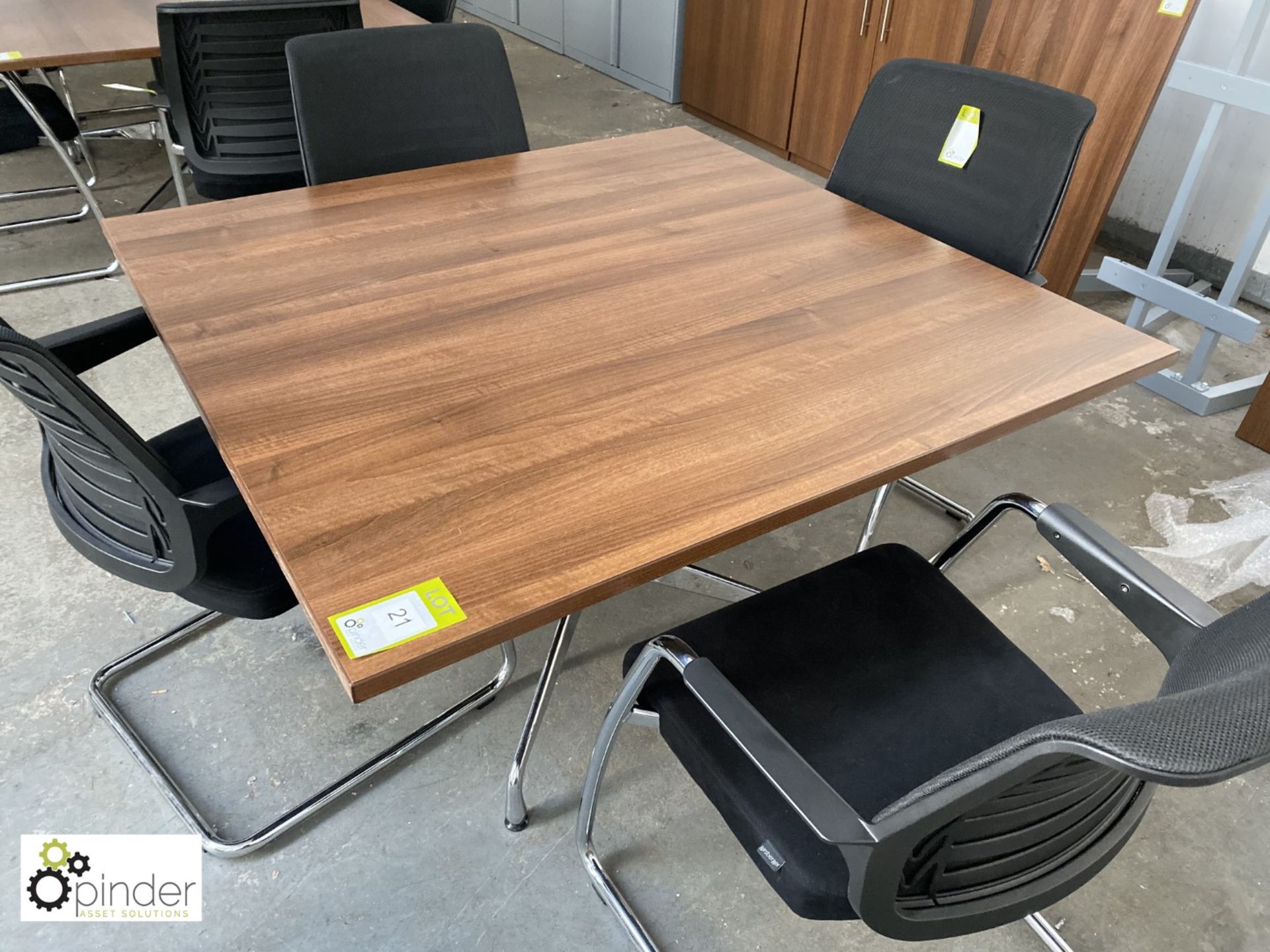 Walnut effect Meeting Table, 1200mm x 1200mm - Image 2 of 2