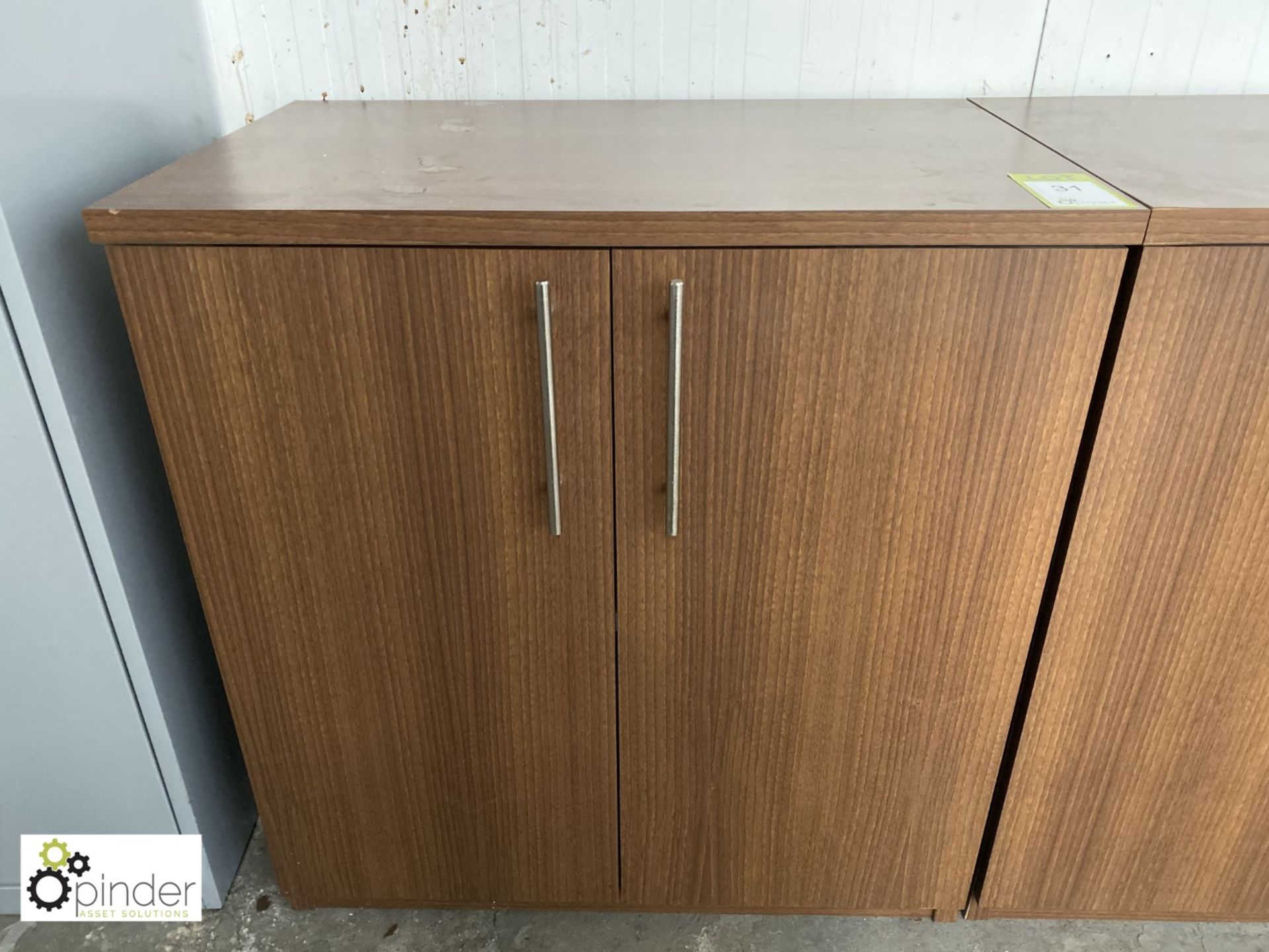 Walnut effect double door medium height Cabinet, 800mm x 500mm x 850mm high