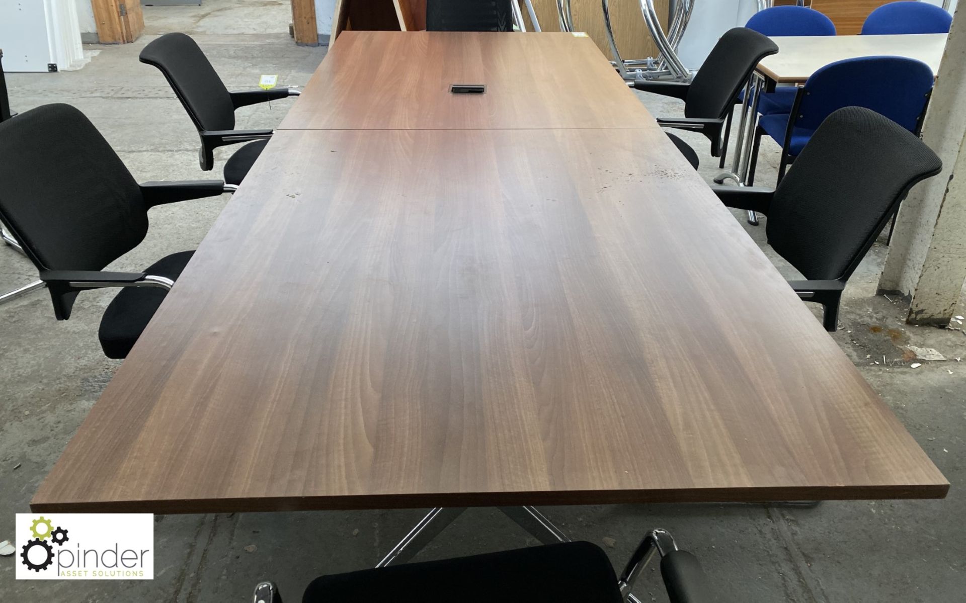 Walnut effect 2-section Meeting Table, 3000mm x 1195mm - Image 3 of 3