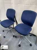 2 Orangebox upholstered swivel Operators Chairs, blue