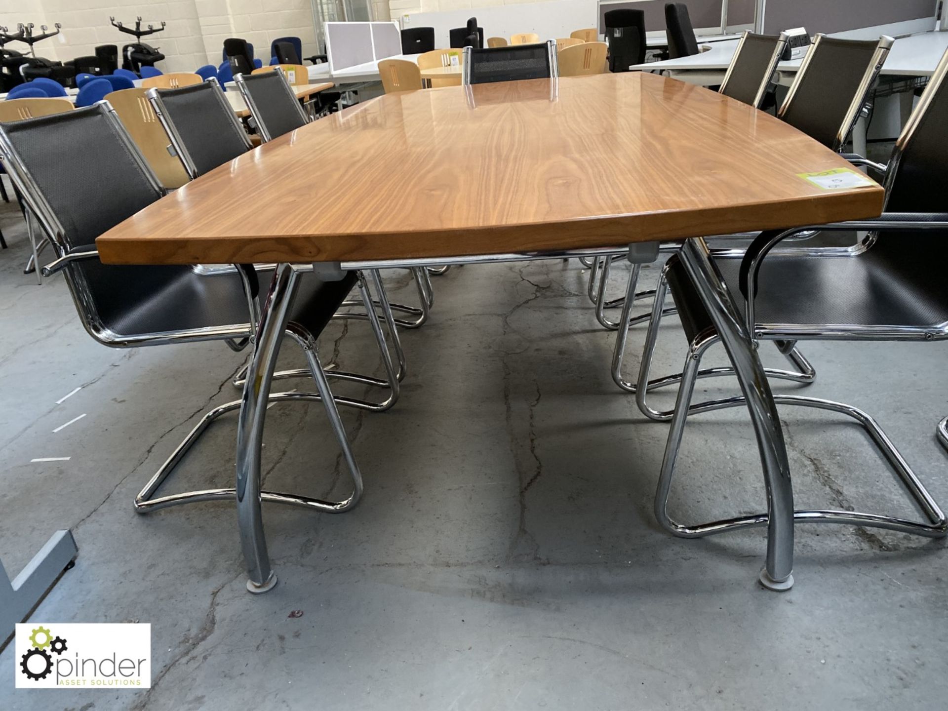 Walnut Boardroom Table, 2400mm x 1200mm, with 2 sets chrome legs - Image 3 of 3