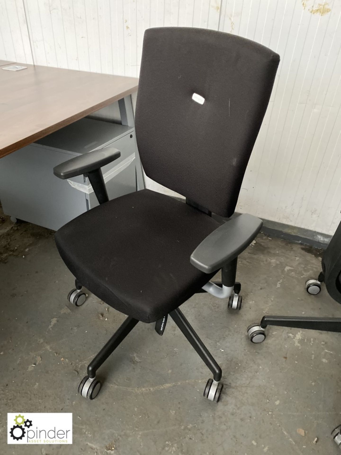 Walnut effect Desk, 1800mm x 800mm, with Senator upholstered swivel office armchair and steel 2- - Image 2 of 4