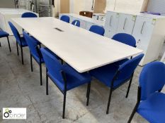 Meeting Table, white, 3200mm x 1200mm, with steel support frame and legs