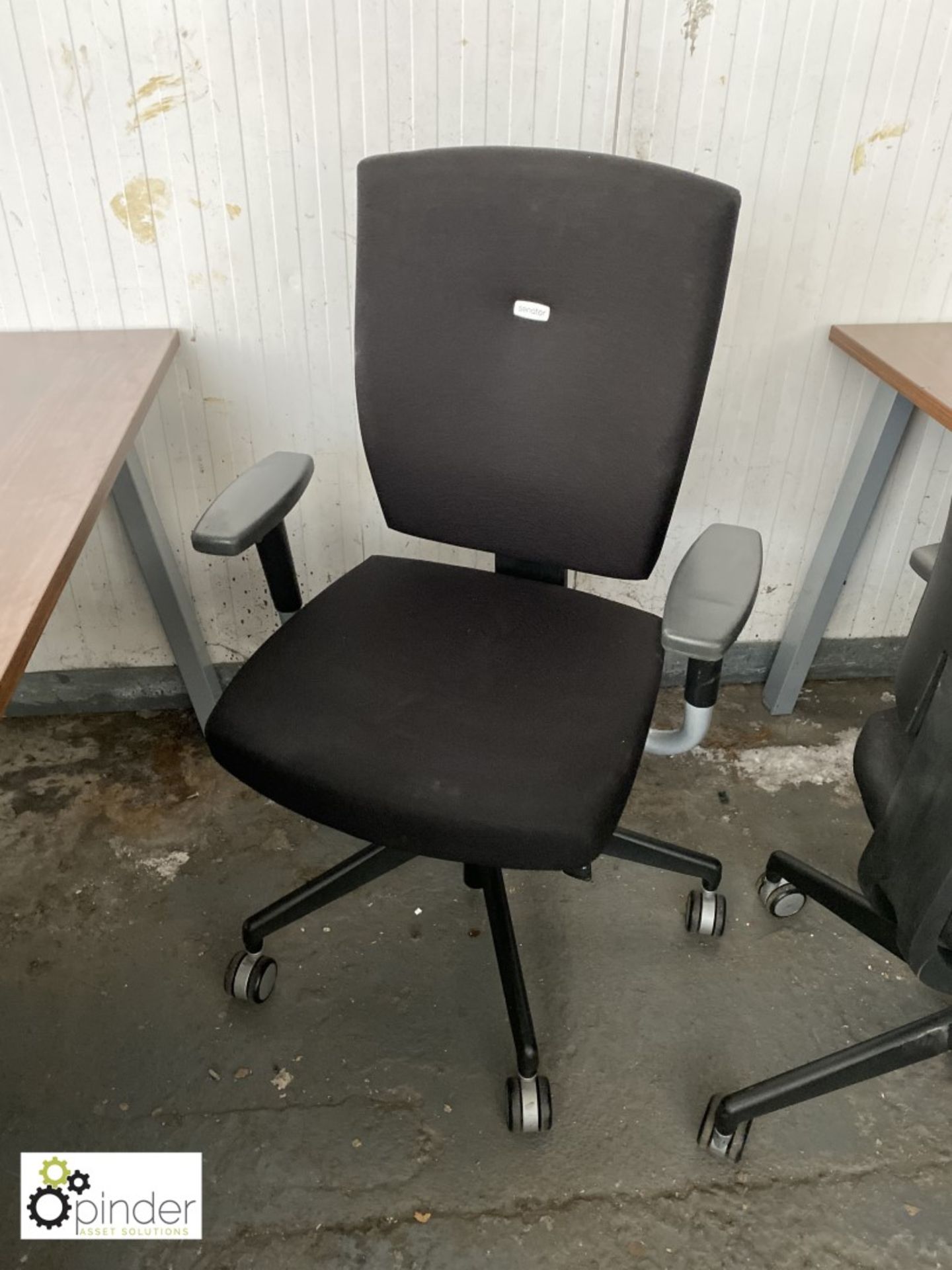 Walnut effect Desk, 1800mm x 800mm, with Senator upholstered swivel office armchair and steel 2- - Image 2 of 3