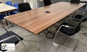 Walnut effect 2-section Meeting Table, 3000mm x 1195mm
