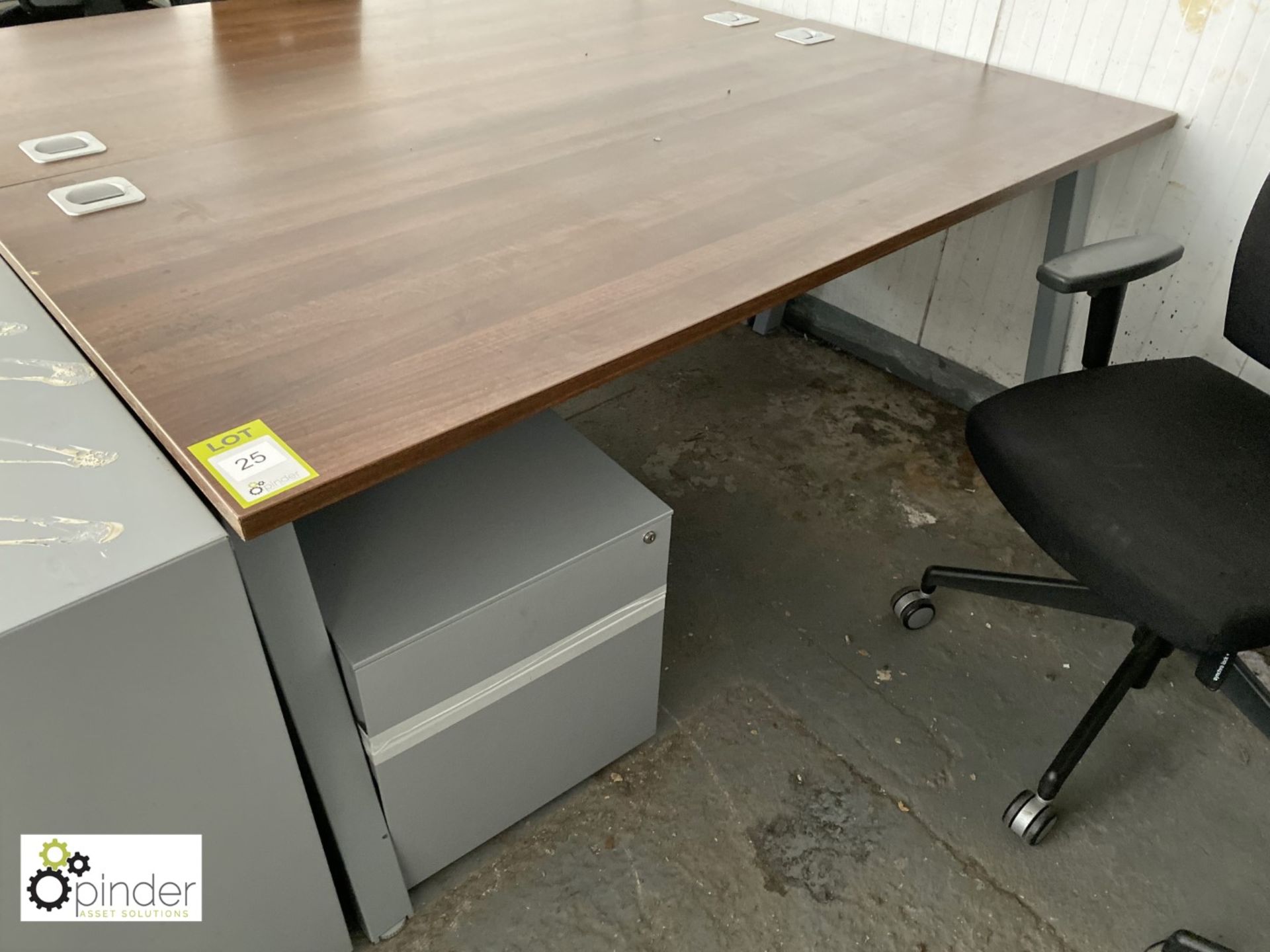 Walnut effect Desk, 1800mm x 800mm, with Senator upholstered swivel office armchair and steel 2- - Image 3 of 3