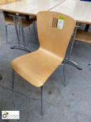 Set of 4 beech effect tubular framed Refectory Chairs