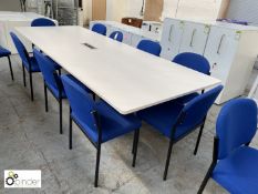Meeting Table, white, 3200mm x 1200mm, with steel support frame and legs