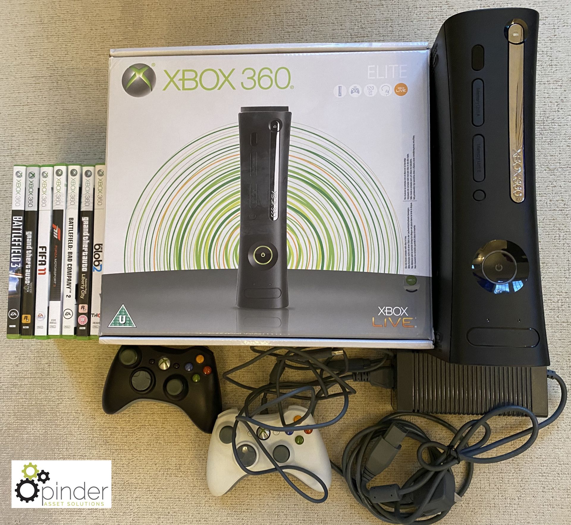 Xbox 360 Elite, 120Gb, with wired controller, remo - Image 2 of 7