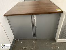 Triumph double door low Cabinet, 1000mm x 475mm x 700mm high with walnut effect top, 1000mm x 525mm