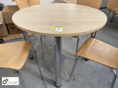 Light oak effect circular Refectory Table, 1000mm diameter