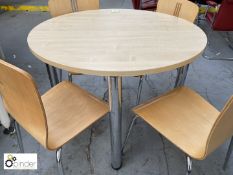 Light oak effect circular Refectory Table, 1000mm diameter