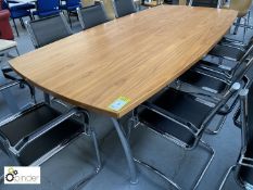 Walnut Boardroom Table, 2400mm x 1200mm, with 2 sets chrome legs