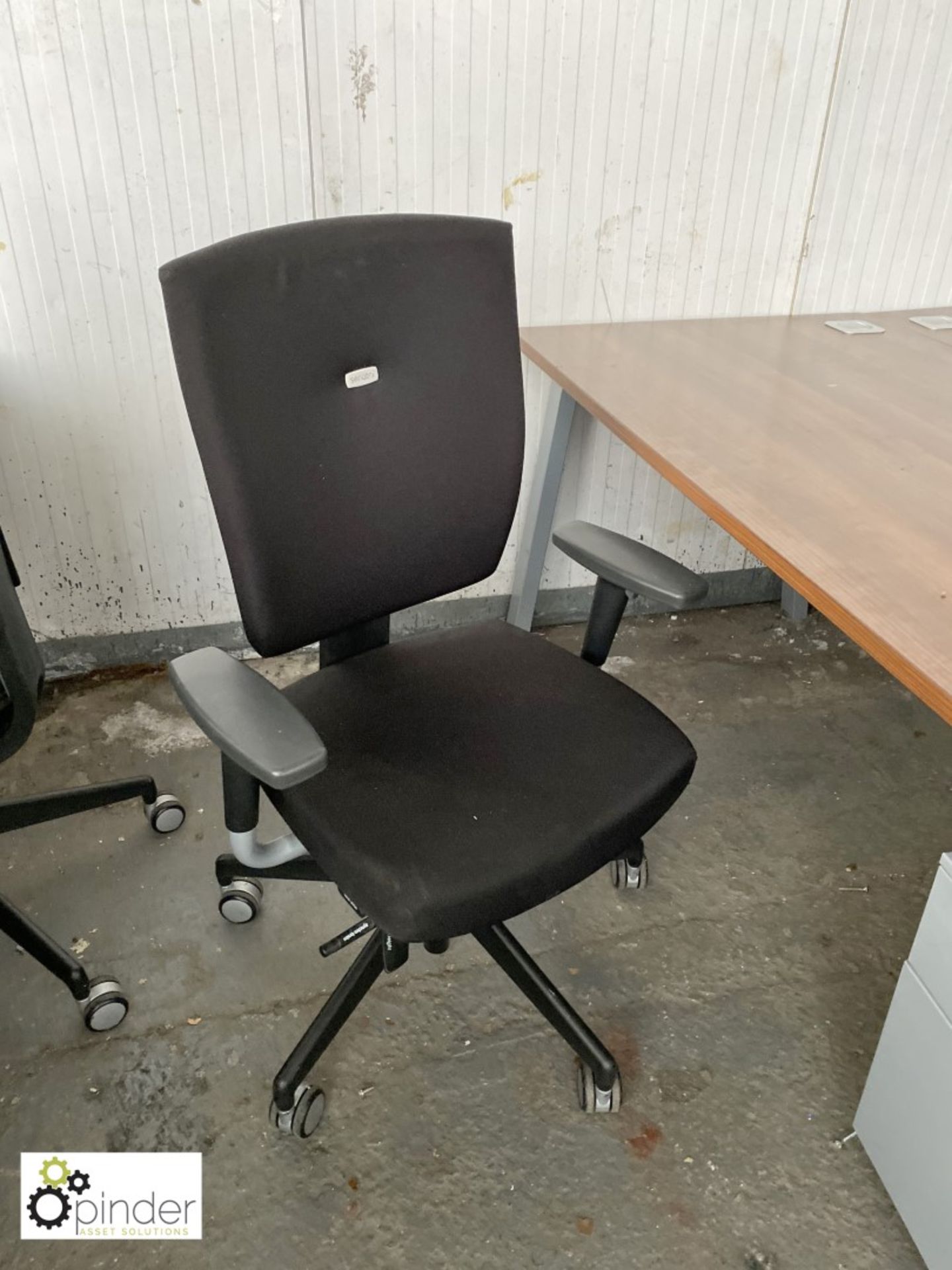 Walnut effect Desk, 1800mm x 800mm, with Senator upholstered swivel office armchair and steel 2- - Image 2 of 3