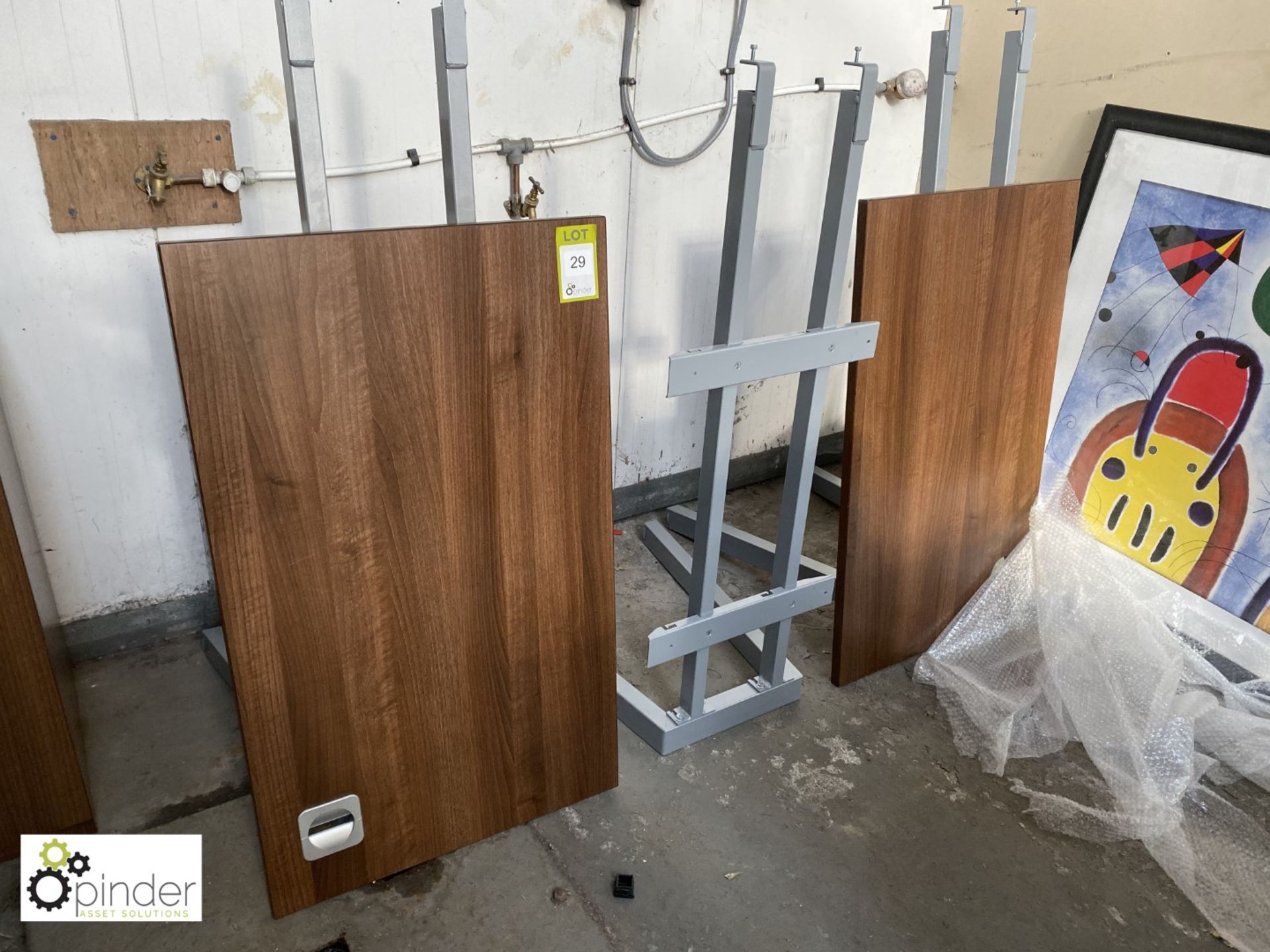 2 walnut effect Desk Extensions, 1000mm x 600mm, and Desk Extension Frame