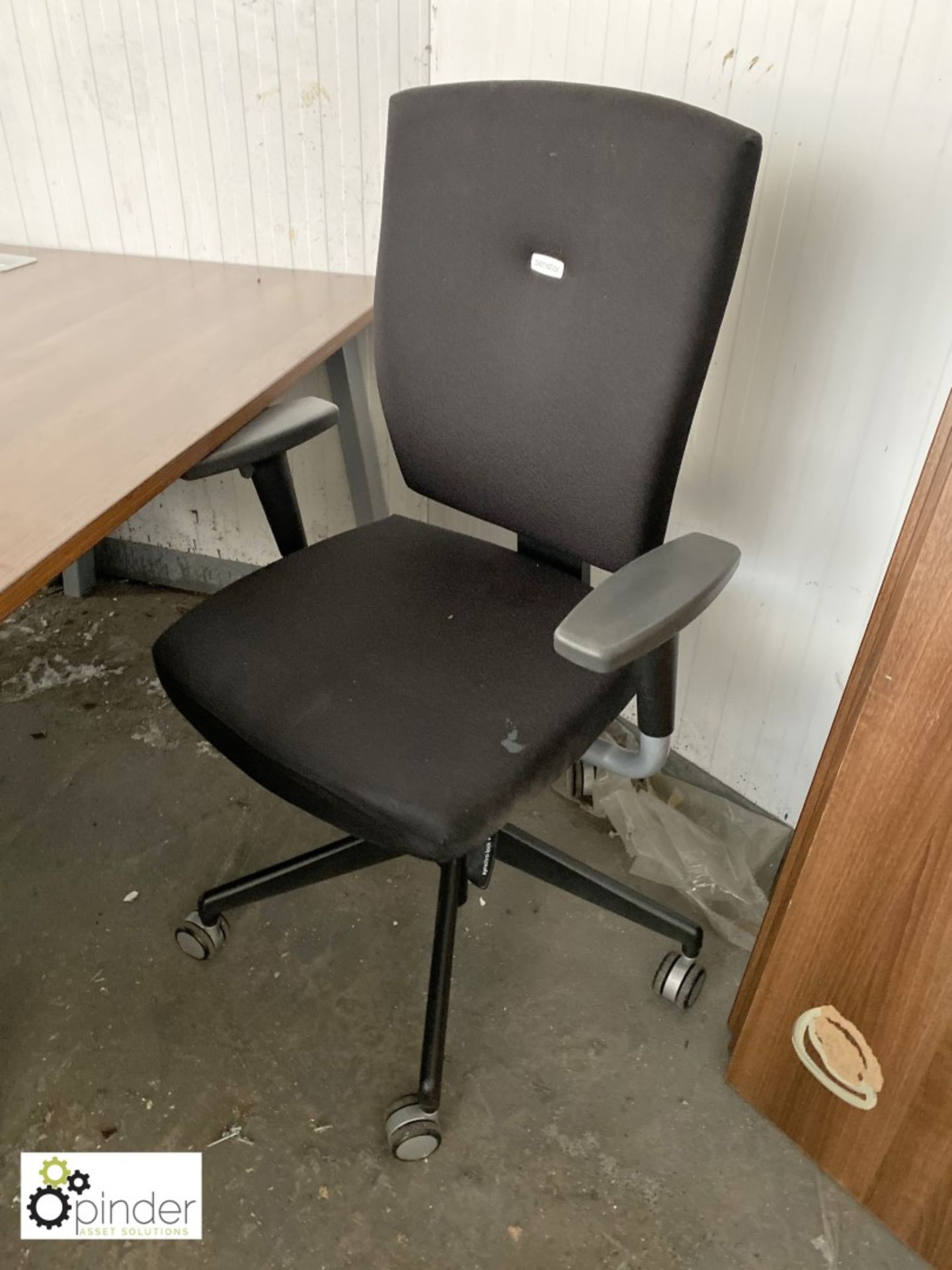 Walnut effect Desk, 1800mm x 800mm, with Senator upholstered swivel office armchair and steel 2- - Image 2 of 3