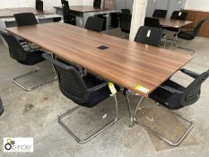 Walnut effect 2-section Meeting Table, 3000mm x 1195mm