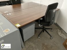 Walnut effect Desk, 1800mm x 800mm, with Senator upholstered swivel office armchair and steel 2-