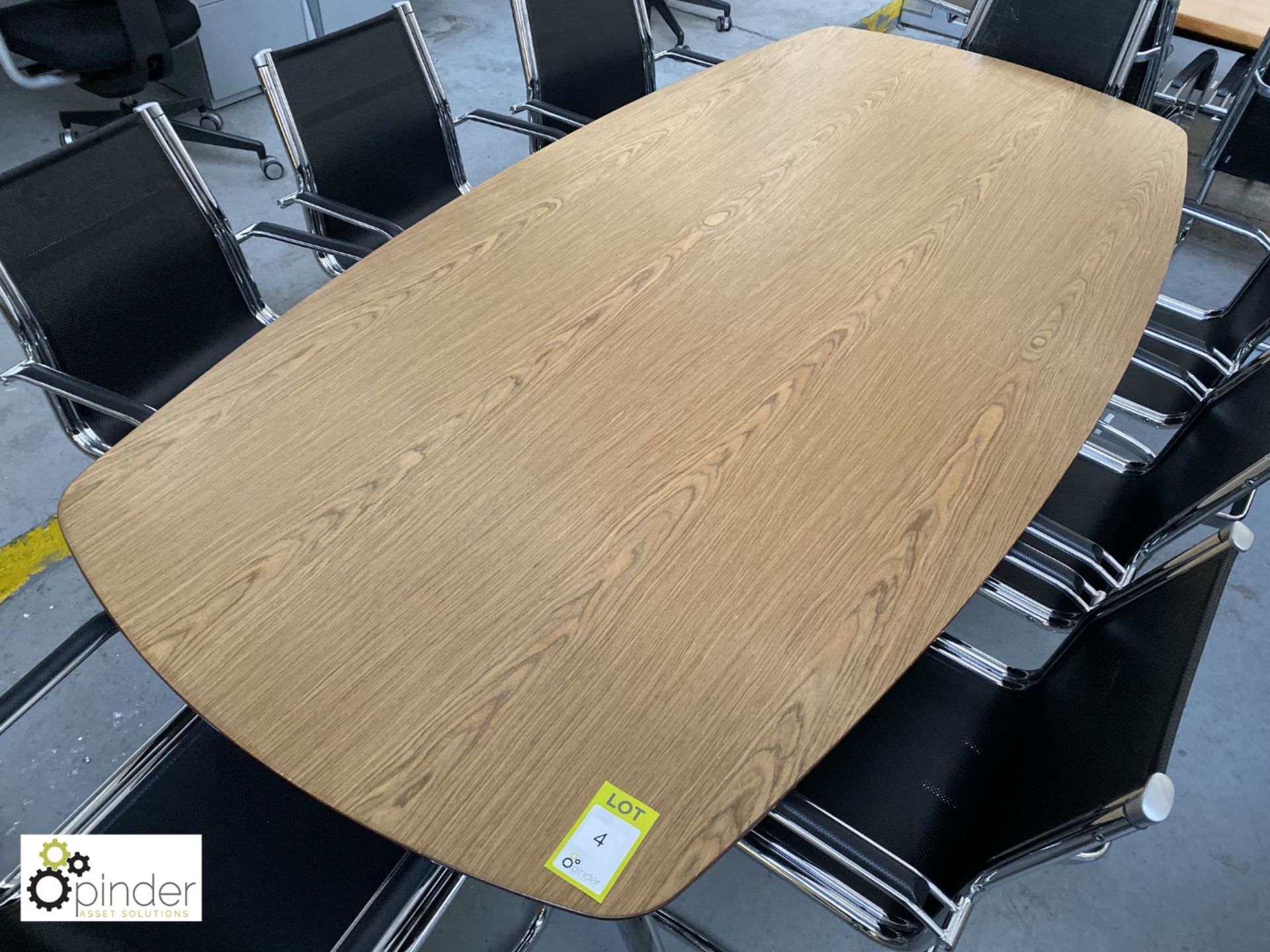 Oak effect Boardroom Table, 2400mm x 1195mm, with 2 sets chrome legs - Image 2 of 4