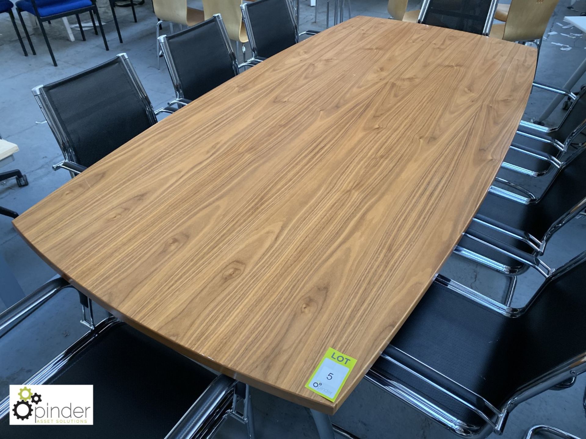 Walnut Boardroom Table, 2400mm x 1200mm, with 2 sets chrome legs - Image 2 of 3