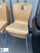 Set of 4 beech effect tubular framed Refectory Chairs