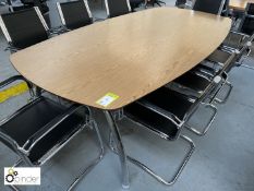Oak effect Boardroom Table, 2400mm x 1195mm, with 2 sets chrome legs