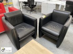 2 leather effect tub style Reception Chairs, black