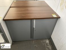 Triumph double door low Cabinet, 1000mm x 475mm x 700mm high with walnut effect top, 1000mm x 525mm
