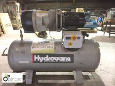 Hydrovane 504 receiver mounted Rotary Vane Compressor, 200litre tank, maximum working pressure 12bar