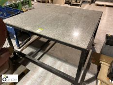 Steel framed granite Work Surface/Setting Table, 1500mm x 1500mm (this lot is located in Penistone)