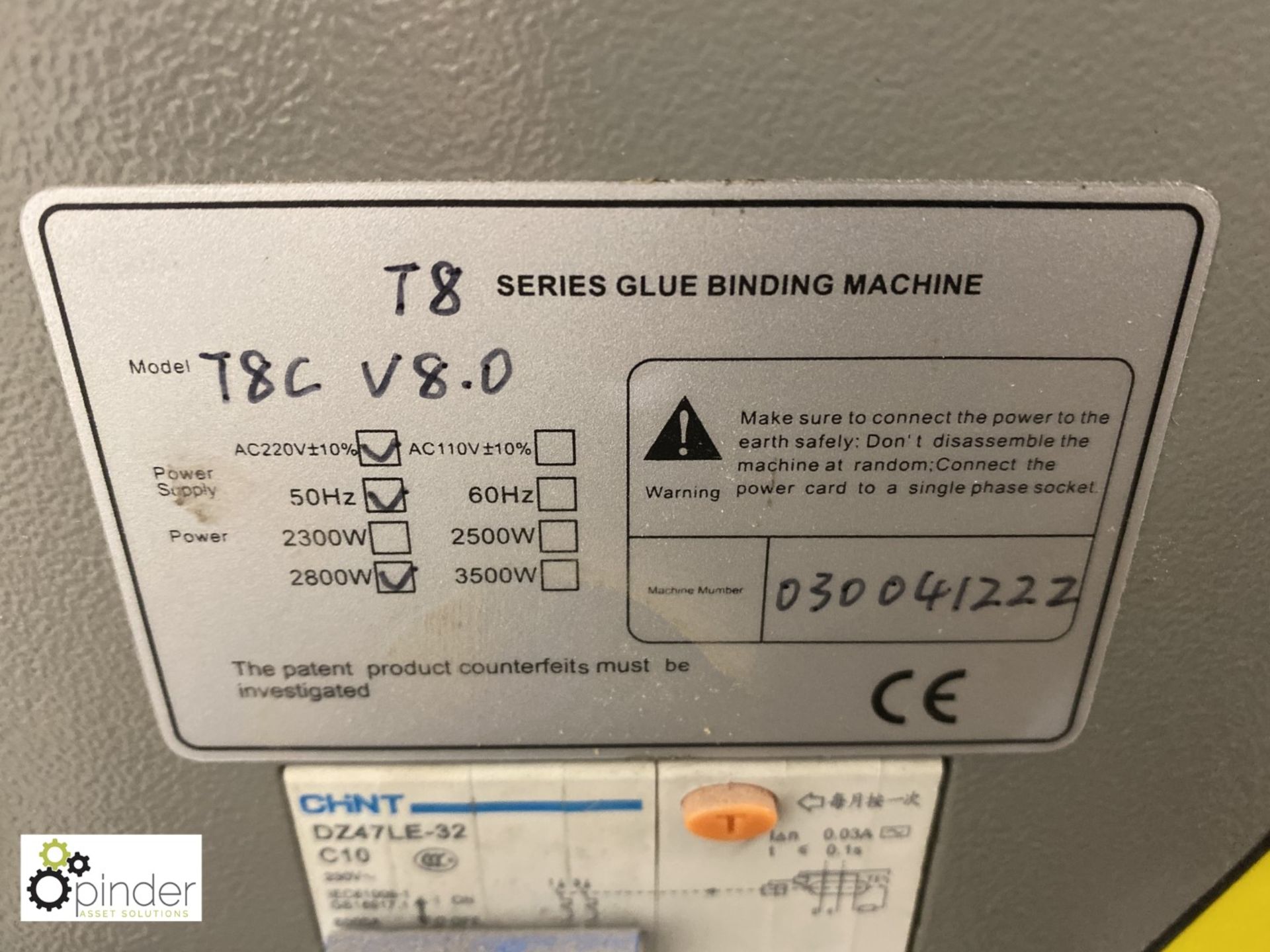 T8C V8.0 Glue Binding Machine, 240volts (this lot is located in Penistone) - Image 5 of 8