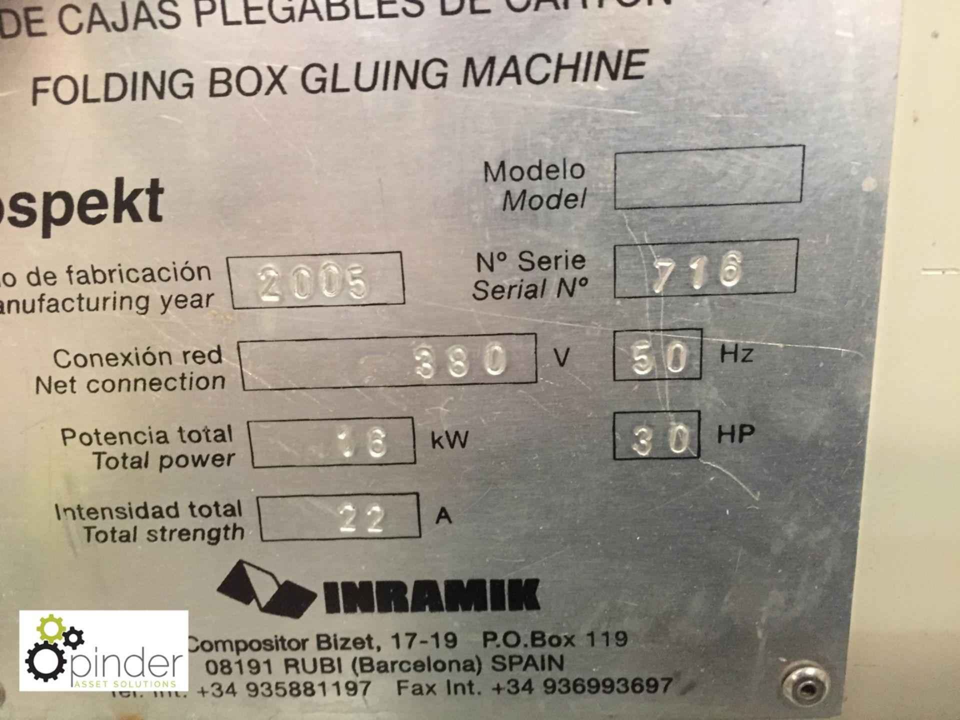 Inramik Box Folding and Gluing Line, serial number 716 (please note this lot is located in Ilkeston, - Image 4 of 12