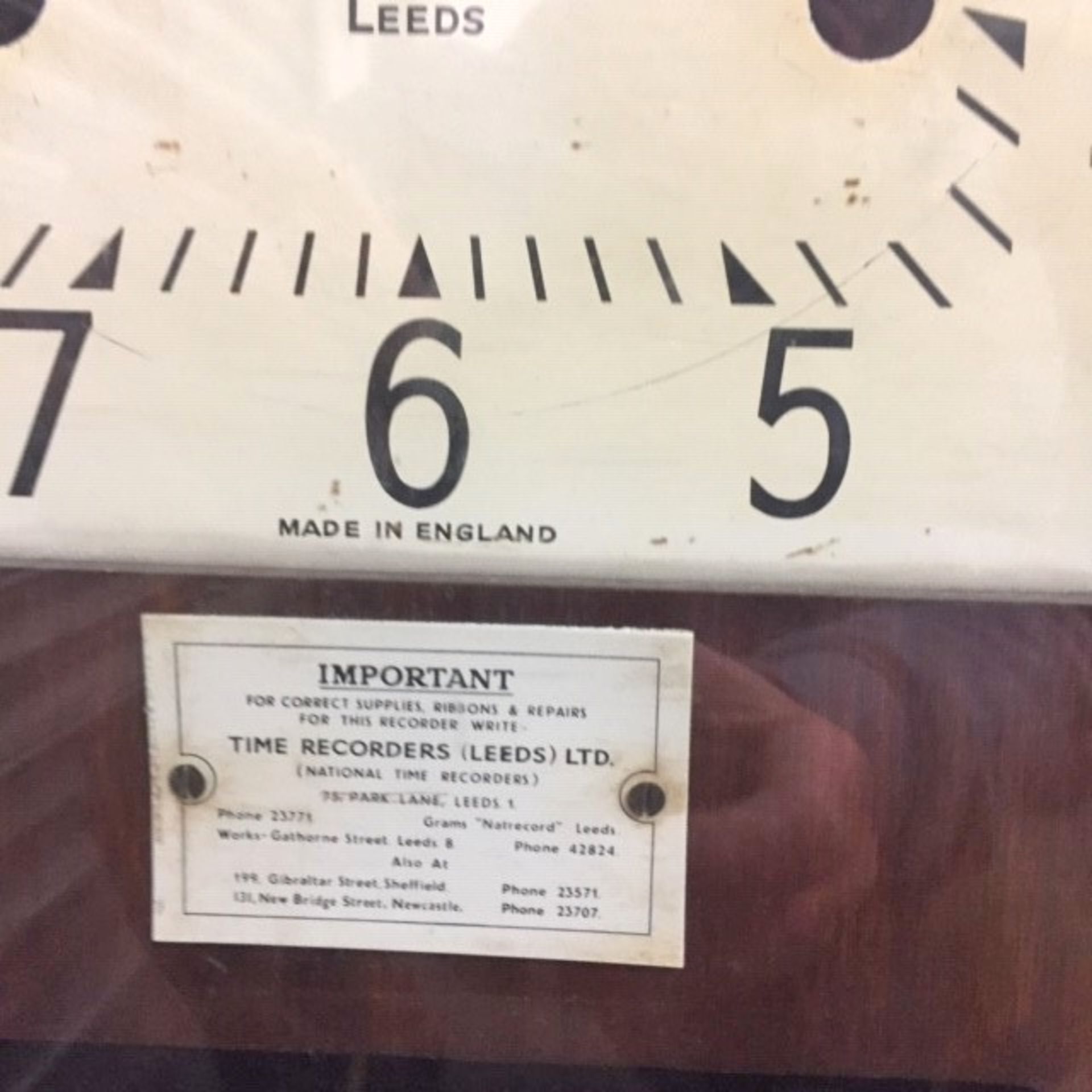 The Recorders (Leeds) Ltd oak cases Time Clock (th - Image 2 of 3