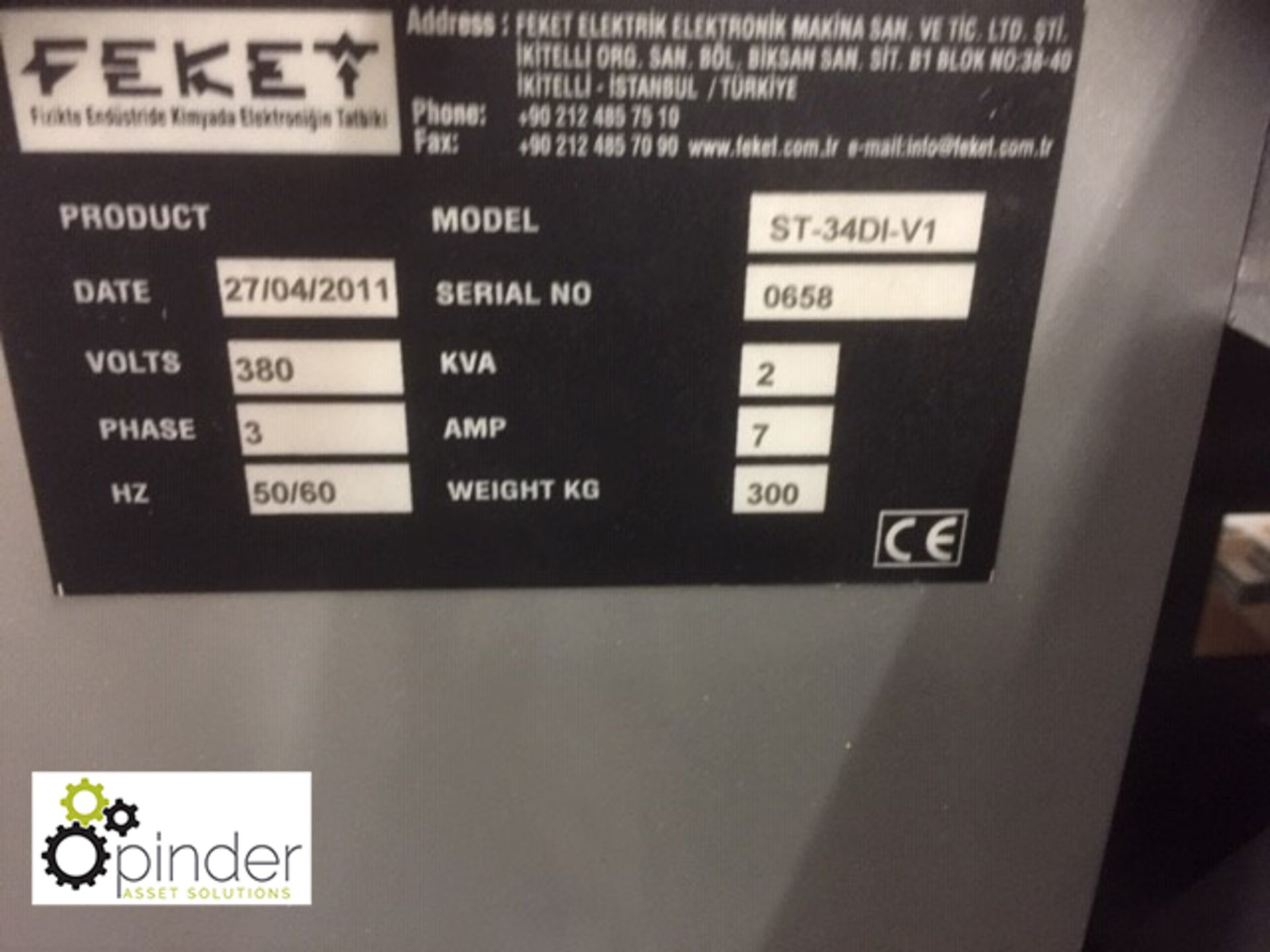 Feket ST-34 DI-V1 UV Dryer, year 2011, serial number 0658 (please note this lot is located in - Image 4 of 4