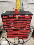 3 multi drawer Parts Racks with quantity electrical components (please note there is a lift out