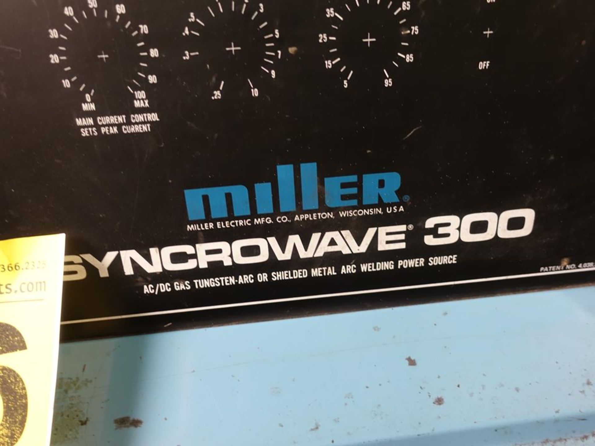 MILLER, SYNCROWAVE 300, 300 AMP, TIG WELDER - Image 3 of 4