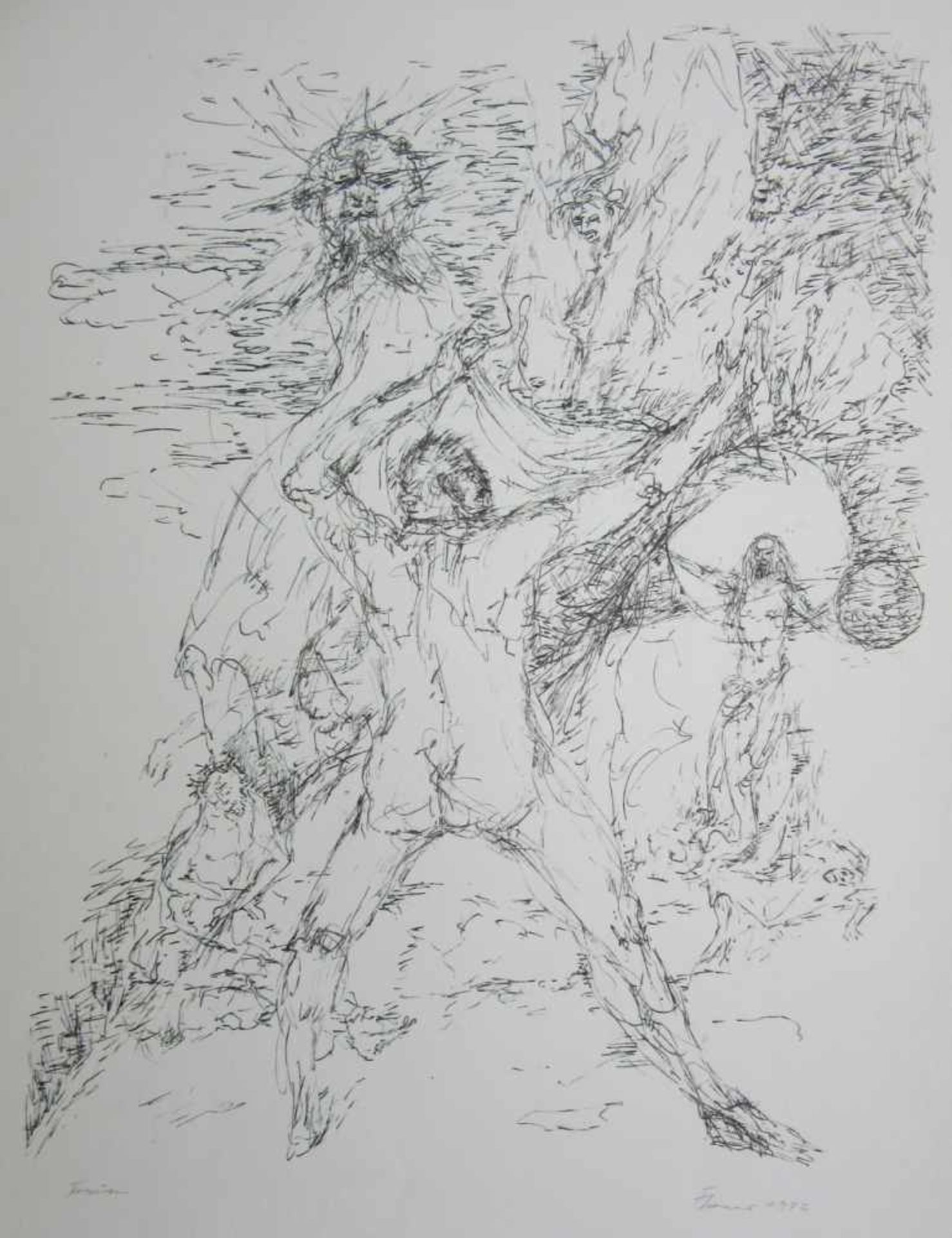 Cremer, Fritz (1906 Arnsberg – 1992 Berlin) „Traum“Lithografie, unten rechts signiert und datiert,