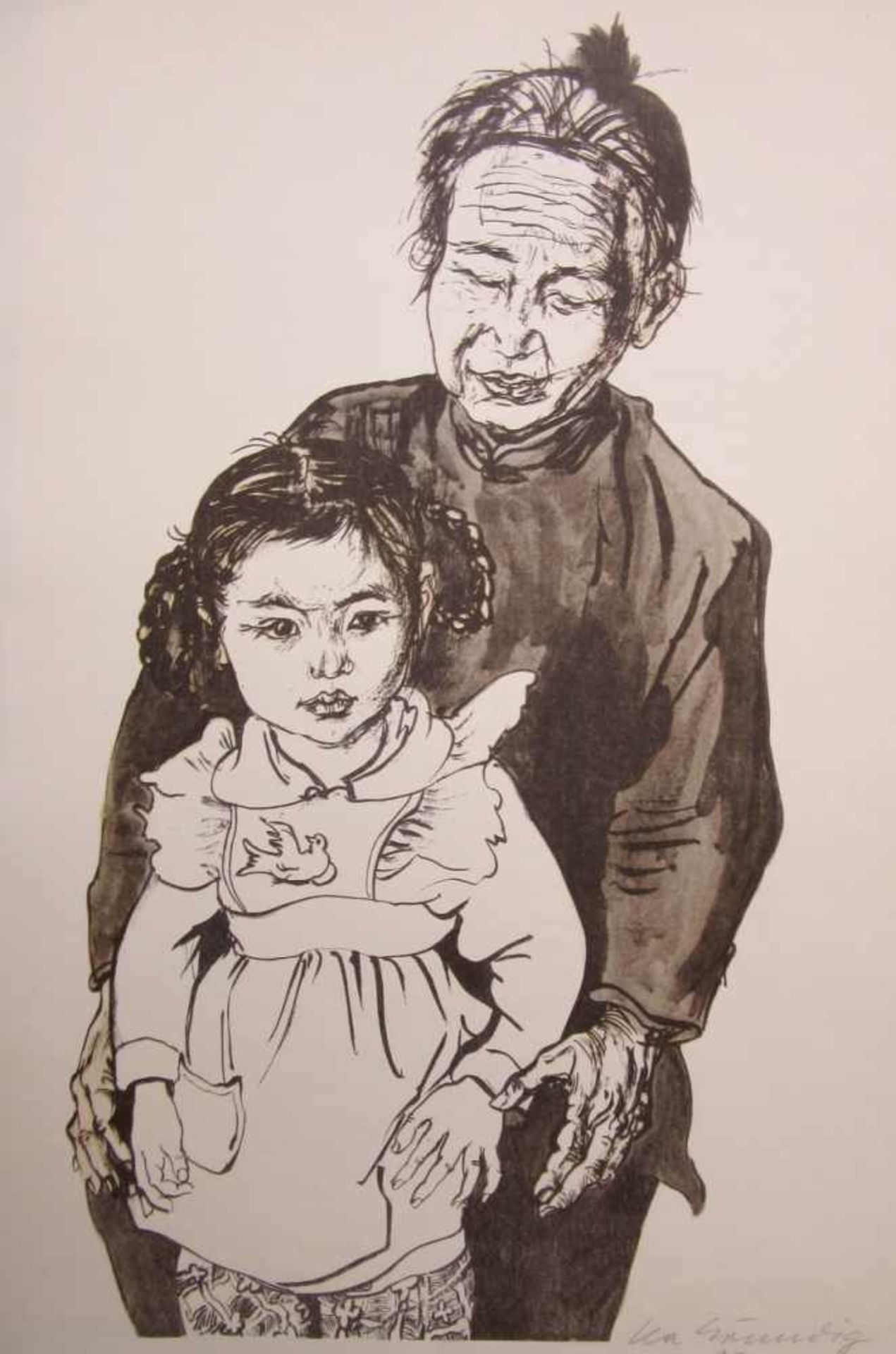 Grundig, Lea (1906 Dresden – 1977 während einer Mittelmeerreise) „Chinesin mit Tochter“