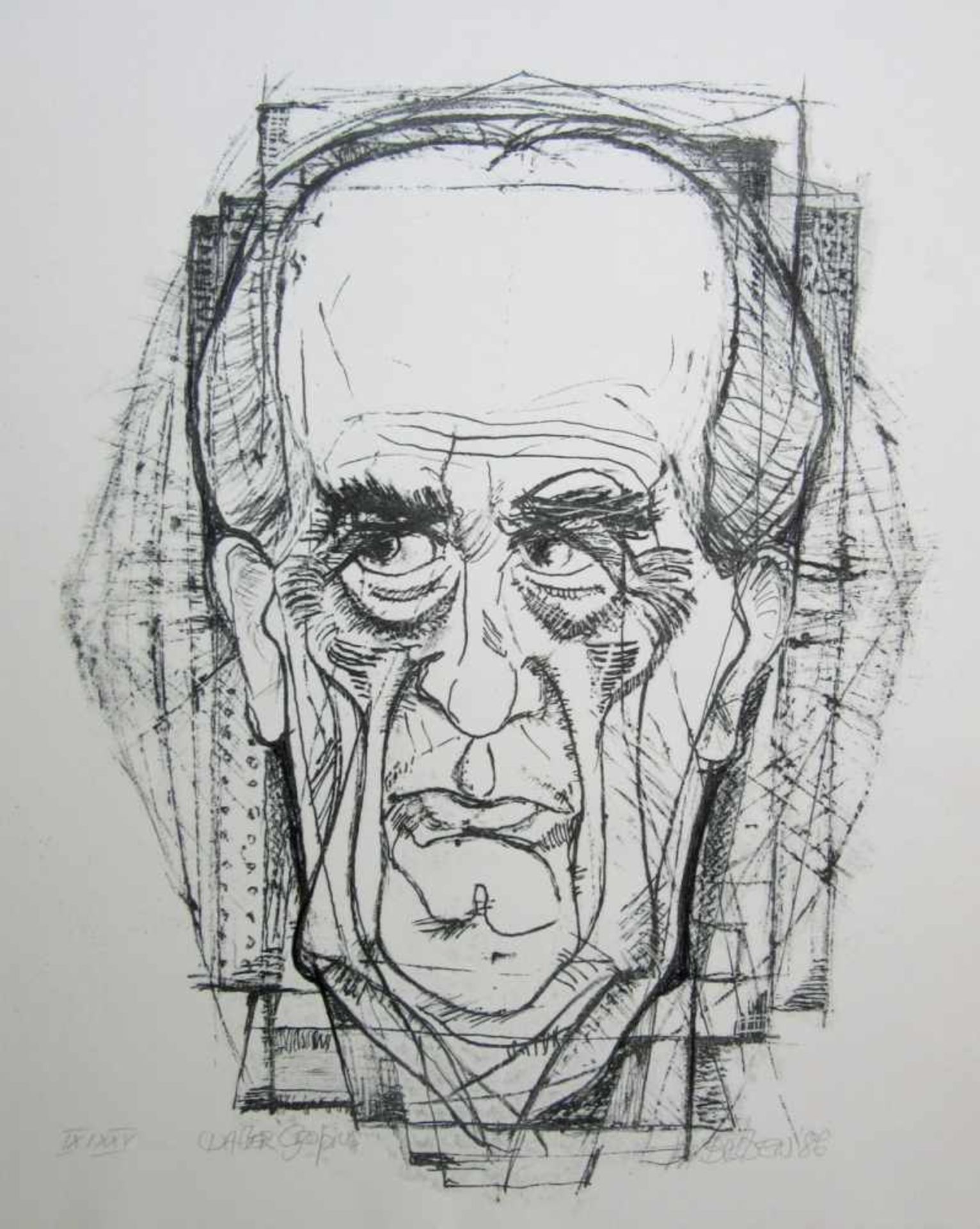 Balden, Theo (1904 Blumenau – 1995 Berlin) „Walter Gropius“Lithografie, unten rechts signiert und