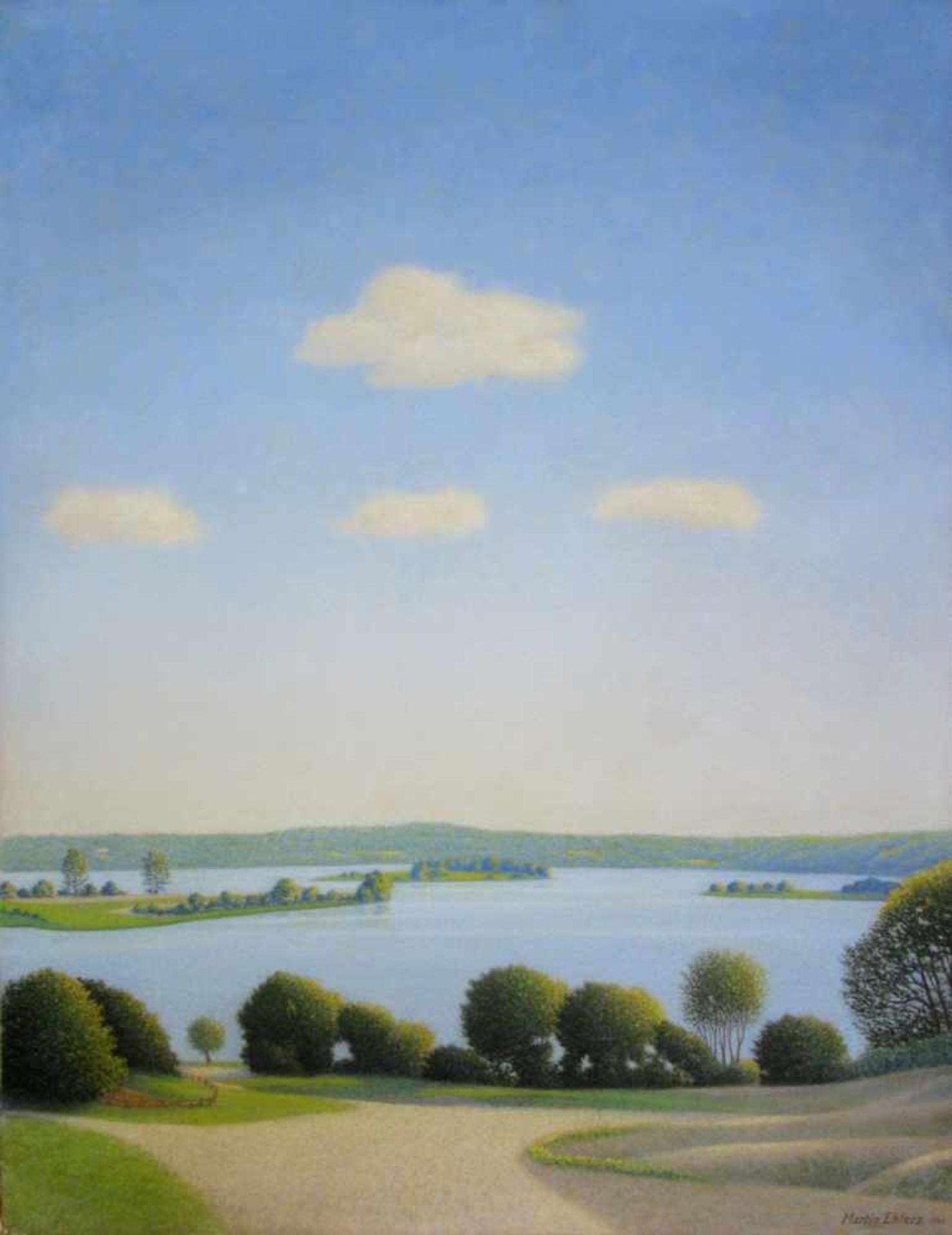 Ehlers, Martin (Schweriner Maler um 1940) „Am Pinnower See bei Schwerin“Pastell auf starker