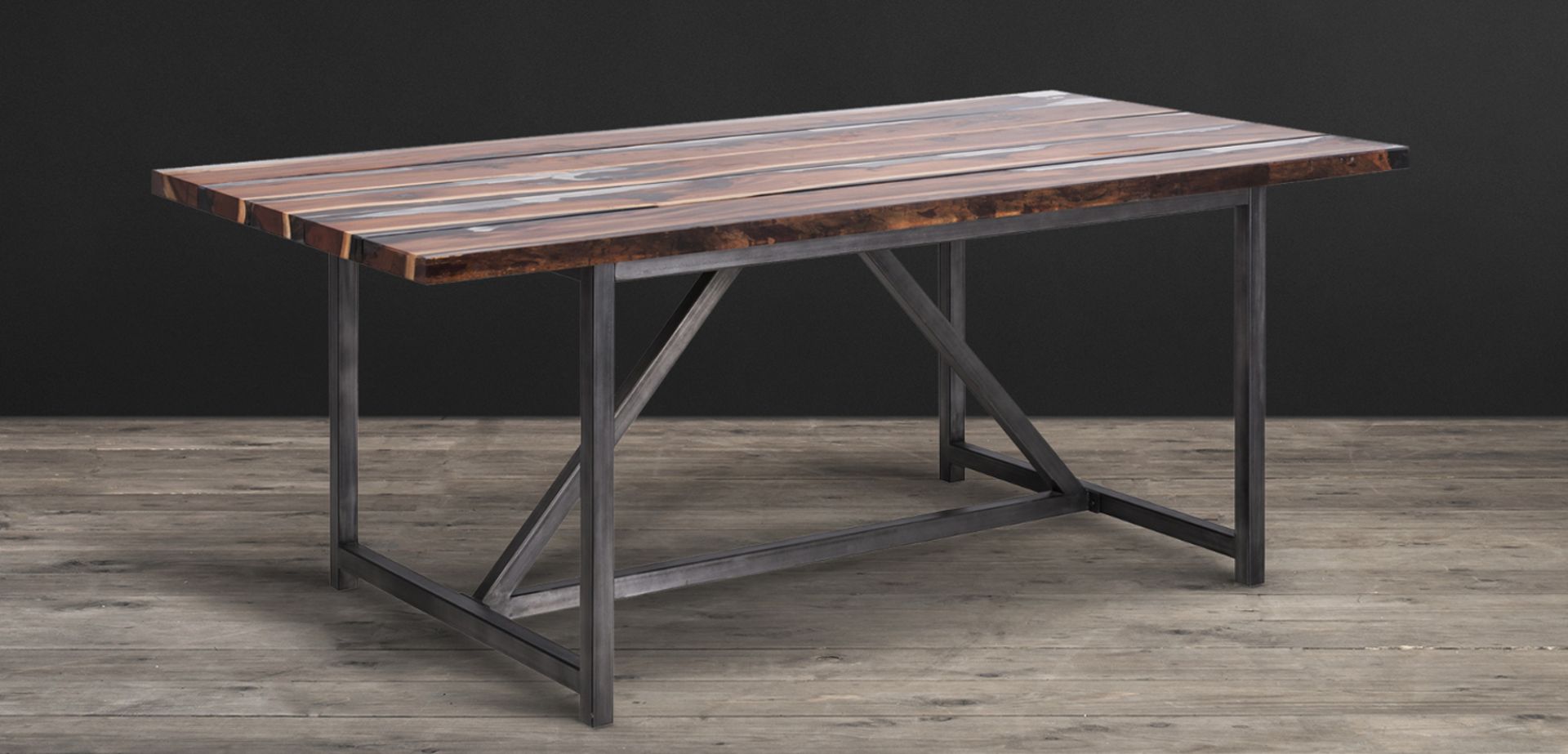 Trapt Dining Table The Trapt Dining Table Features Five Hearty Beams Of Exotic African Balsam Wood