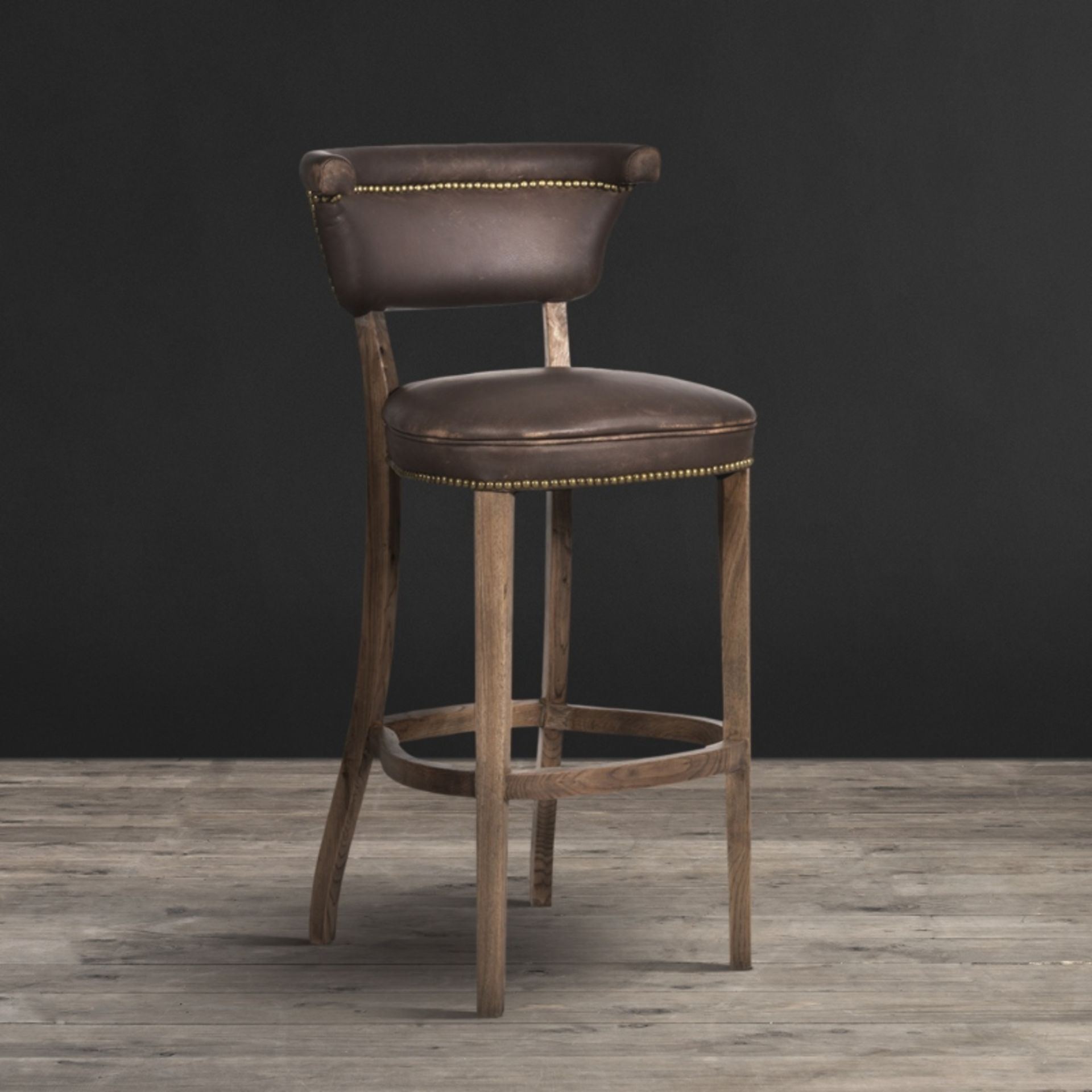 Angeles Barstool Vagabond Brown Leather “Vintage Inspiration Reinterpreted With Modern Elegance.”