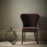 Richmond Dining Chair Vintage Moleskin Graphite And Weathered Oak Features An Styled Curved Back,