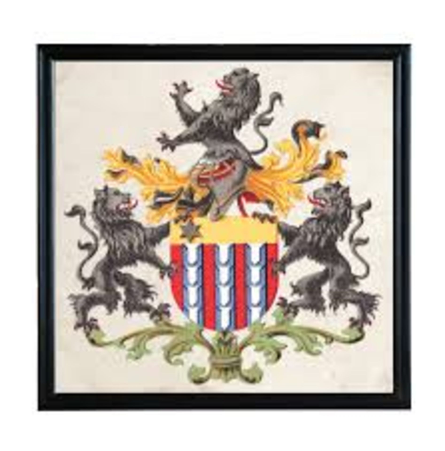 Crest Menteith Art Black Wood Based On Vintage Family Crests From The Uk,This Eye-Catching And - Image 2 of 2