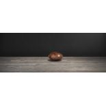 Rugby Ball Hand Stitched And Handcrafted In Burnished Vintage Leather With A Worn Weathered Fnish,