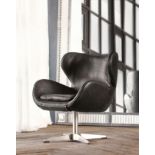 Simba Armchair Metal Base & Sioux Black Leather The Simba Chair Is Inspired By 1970's Design, With A