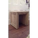 Portrait Side Sandshore White Table Made From Solid 100% Oak That Has Been Bleached To Achieve A