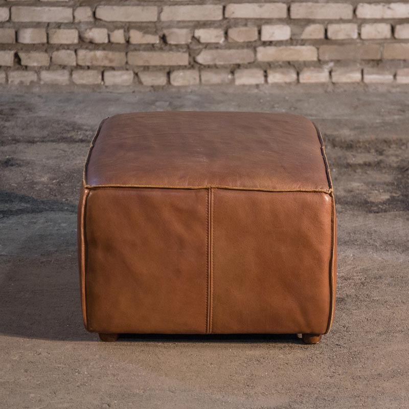 Slabby Footstool Savage Leather Slabby Is Designed For Ultimate Comfort. The Worn, Slightly