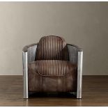 Aviator Tomcat Armchair Black Spitfire And Destroyed Raw Leather The Aviator Tomcat Takes Its