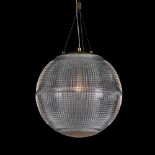 Globe Pendant (UK) Matt Brass & Clear 50cm Inspired By A Vintage 1950s Holophane Streetlight From